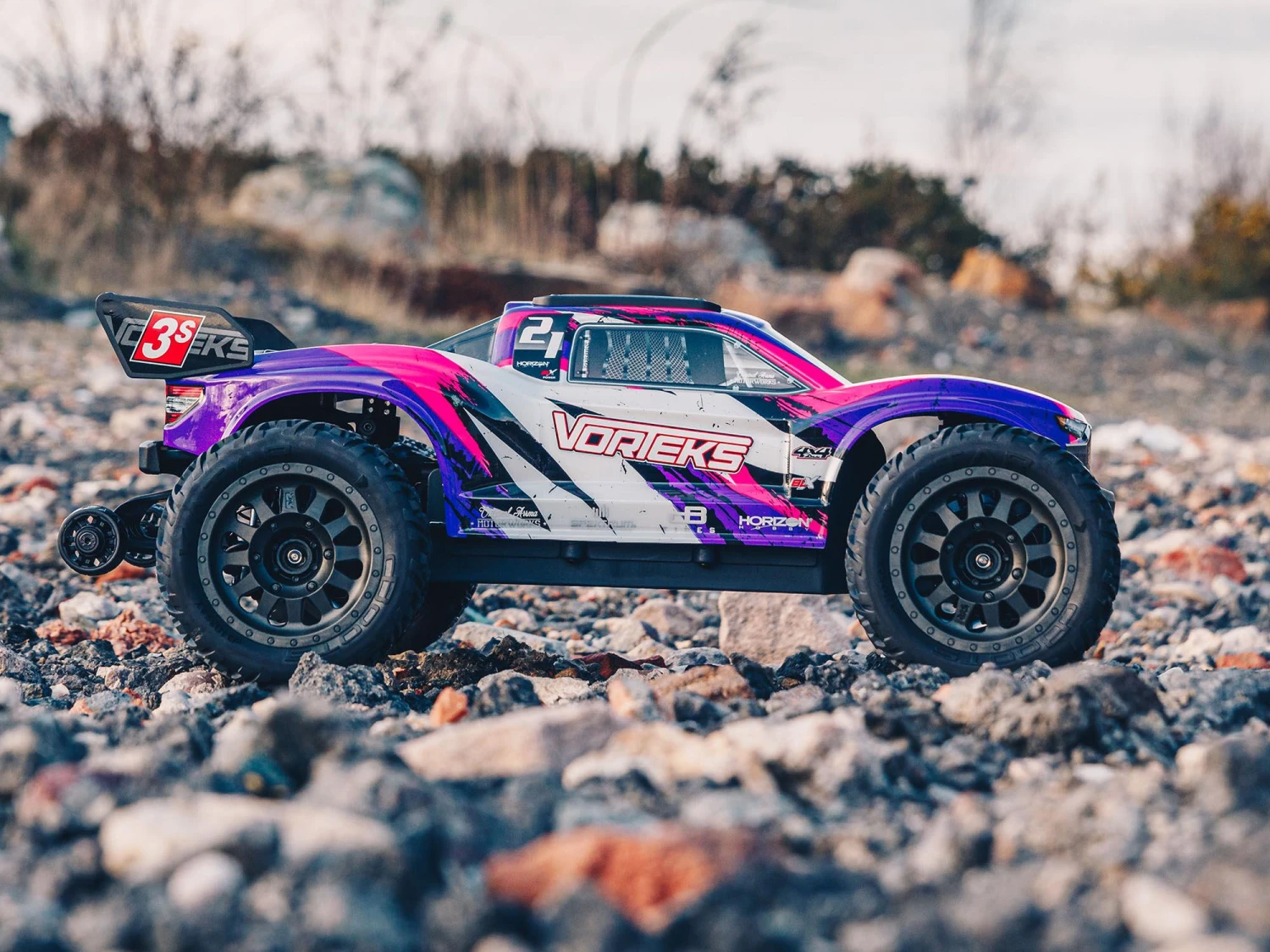 Arrma VORTEKS 4X4 3S BLX 1/10 Stadium Truck RTR Purple - Image 18