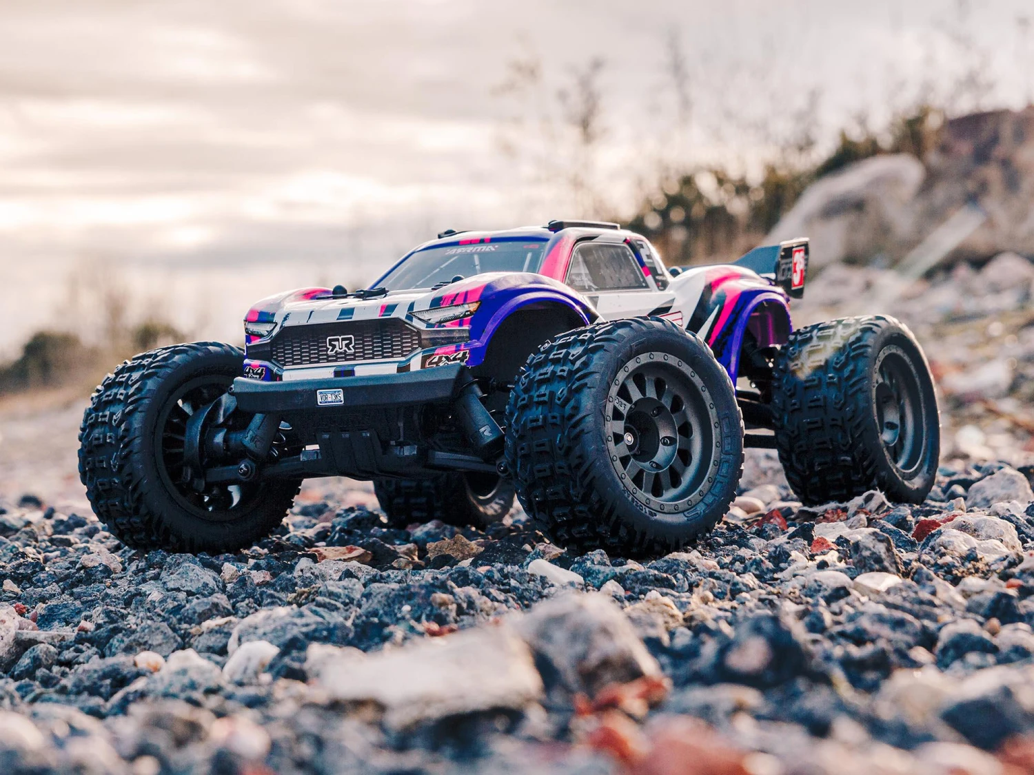 Arrma VORTEKS 4X4 3S BLX 1/10 Stadium Truck RTR Purple - Image 19