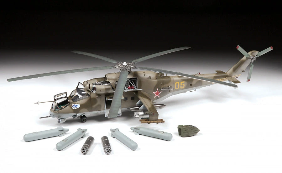 Zvezda 1/48 Soviet Attack Helicopter MI-24V/VP 4823 - Image 3